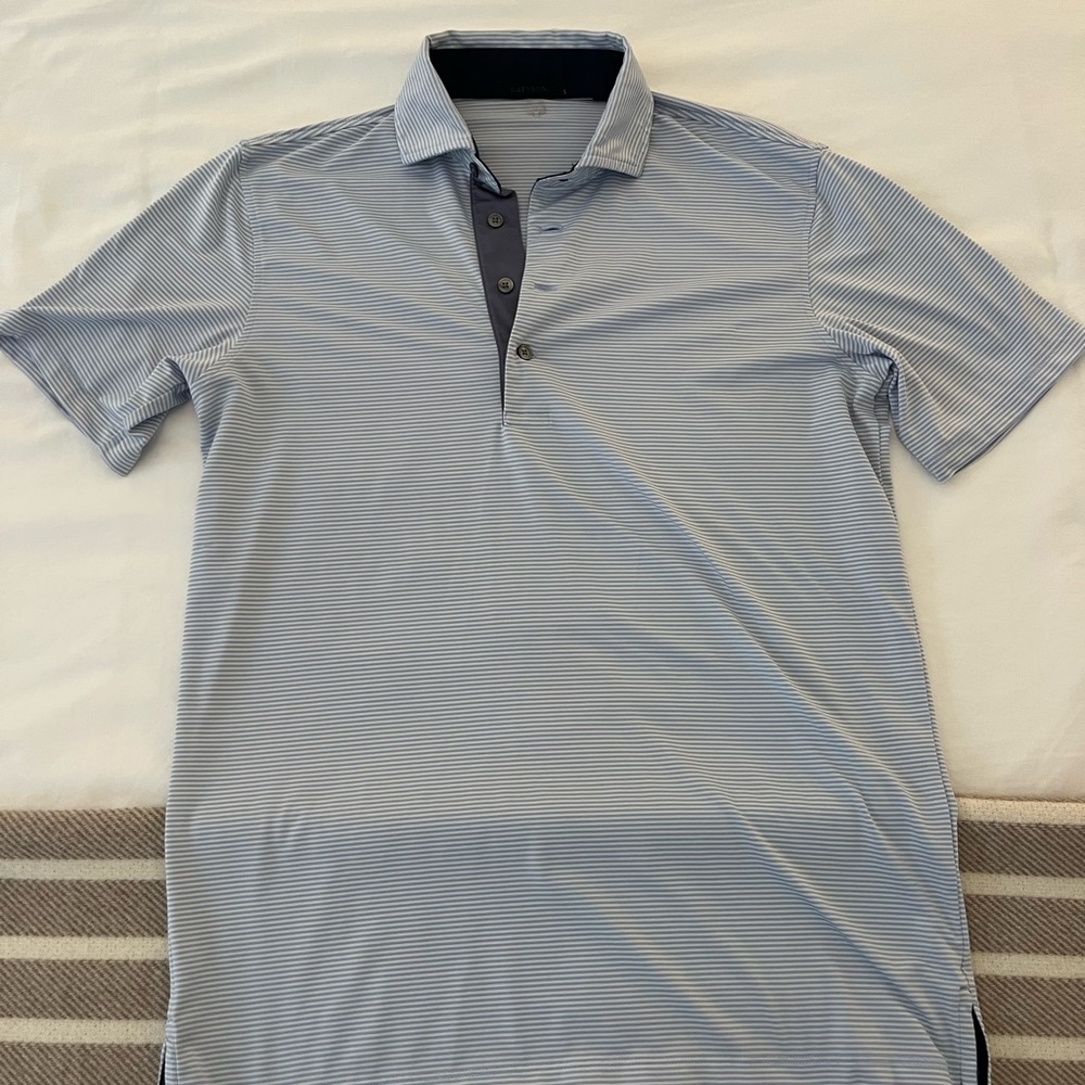 Greyson Men's Blue Striped Polo Shirt